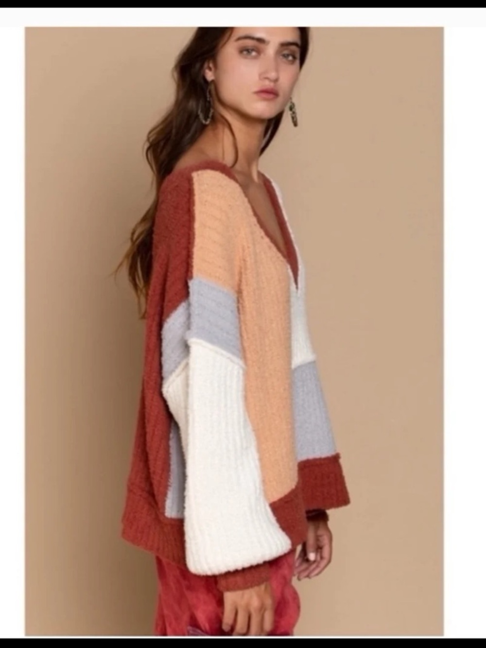 NWT POL Oversized color block sweater
 size Small fits up to a Large - Picture 7 of 12